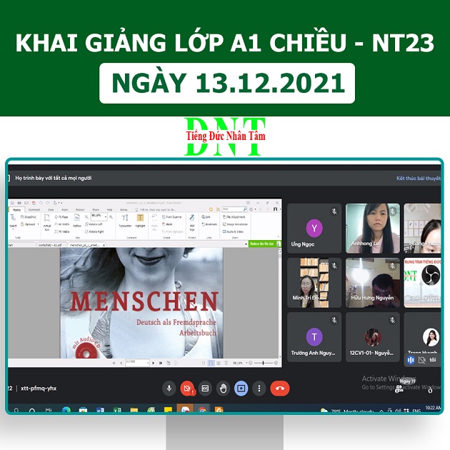 LỚP A1 ONLINE NT23 CHIỀU – KHAI GIẢNG NGÀY 13/12/2021