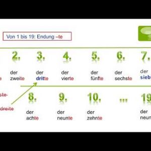 Học Tiếng Đức Qua Video – Chủ đề Số Thứ Tự – Die Ordinalzahlen