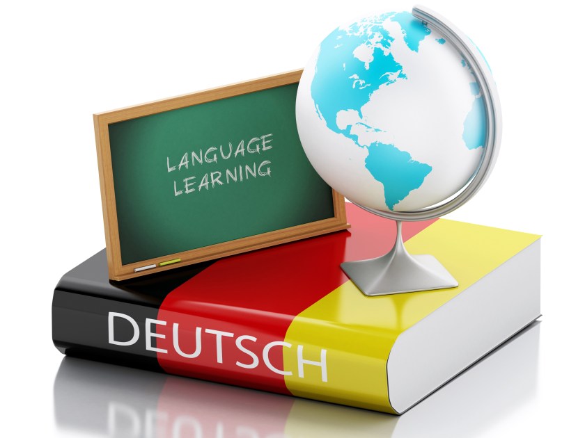 3d Learn German. Education Concept.