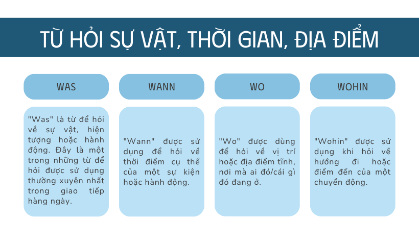 Từ để hỏi sự vật, thời gian, địa điểm